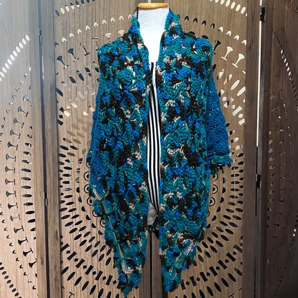 Vintage Accessories Vintage Crochet Knit V Shaped Shawl Poshmark